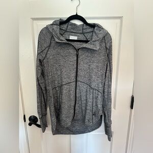 Athleta Charcoal Heathered Zip Up Jacket